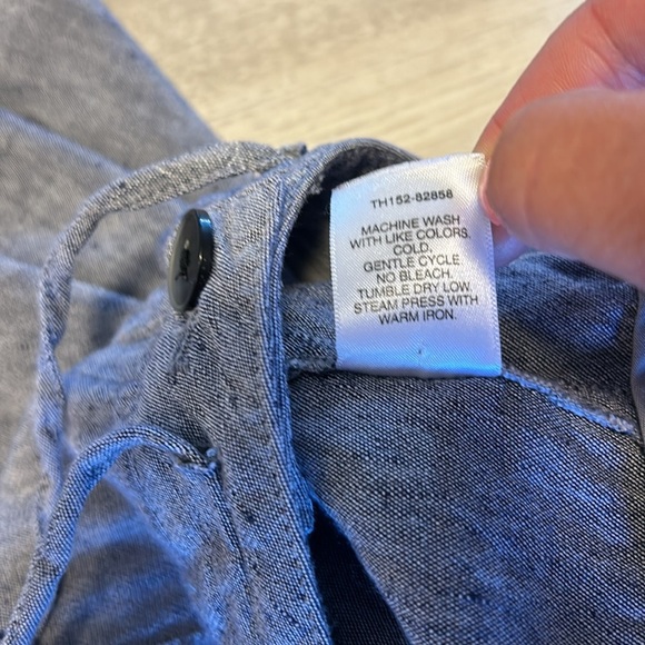 Pendleton Blue Woolen Linen Blend Wide Leg Pants High Rise Lightweight Trousers - Picture 6 of 8